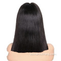 Pelera sintética corta de color negro Bob Lace Front Pelera sintética Mujer negra peluca sintética